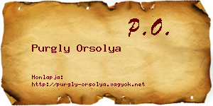 Purgly Orsolya névjegykártya