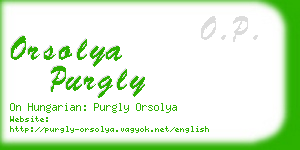 orsolya purgly business card